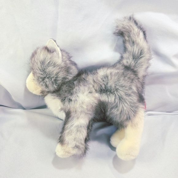 Douglas Cat Plush 1864 Purple Frosted Hue White Gray Tail Up 10 Inch 2016 - Picture 3 of 11
